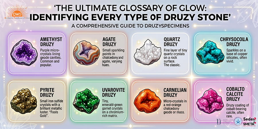 The Ultimate Glossary of Glow: Identifying Every Type of Druzy Stone The Ultimate Glossary of Glow: Identifying Every Type of Druzy Stone